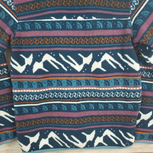 The North Face Mens Small Printed Carbondale 1/4 Snap Hooded Fleece Pullover - Picture 12 of 14